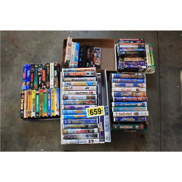 assorted VHS tapes