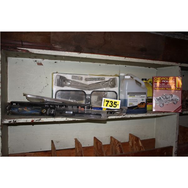 truck mirrors, windshield wipers