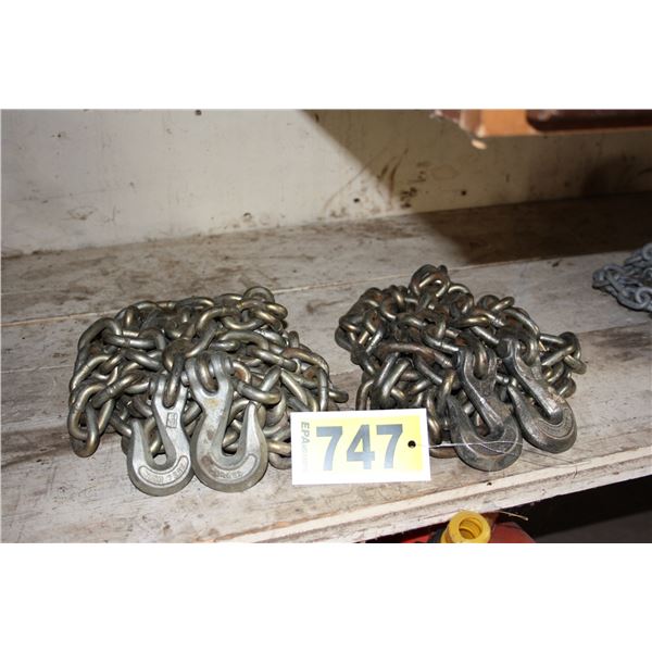 2 x 3/8 inch chains with hooks