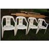 Image 1 : 4 white plastic outdoor chairs