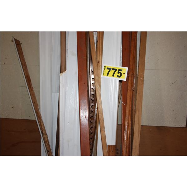 misc trim, wood and metal pile