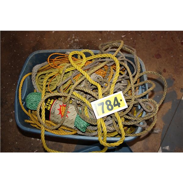 tote of assorted rope