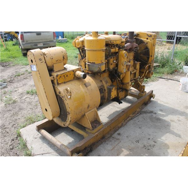 (GROUP LOT - 1,2,3,4 & 5) Cat D311 Gen Set, 120/240V, No Visible SN, Pup Runs, Big Engine Runs good.