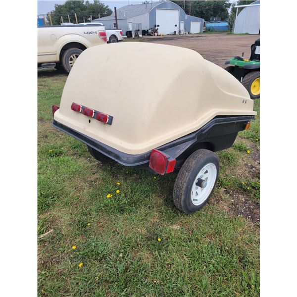 Motorcycle Trailer, 4.80x12" Tires, has lock that needs to be mounted, Serial # not visible