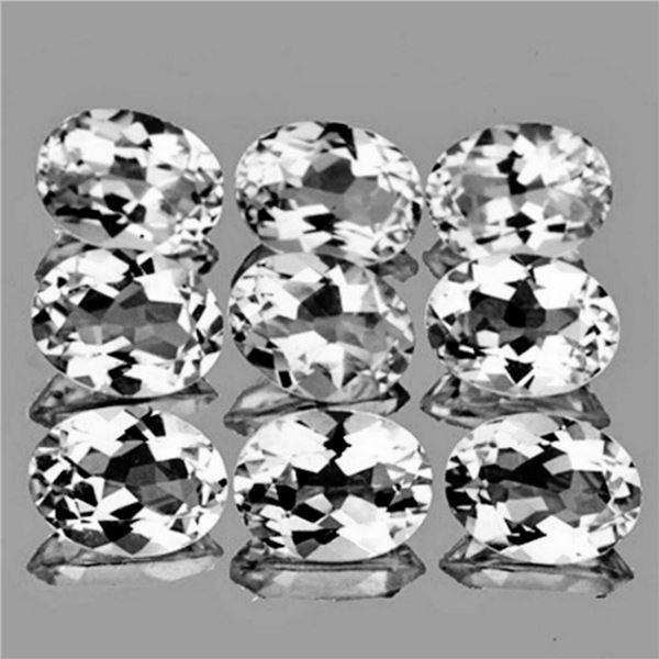 Natural White Topaz 9 Pcs {Flawless-VVS1}