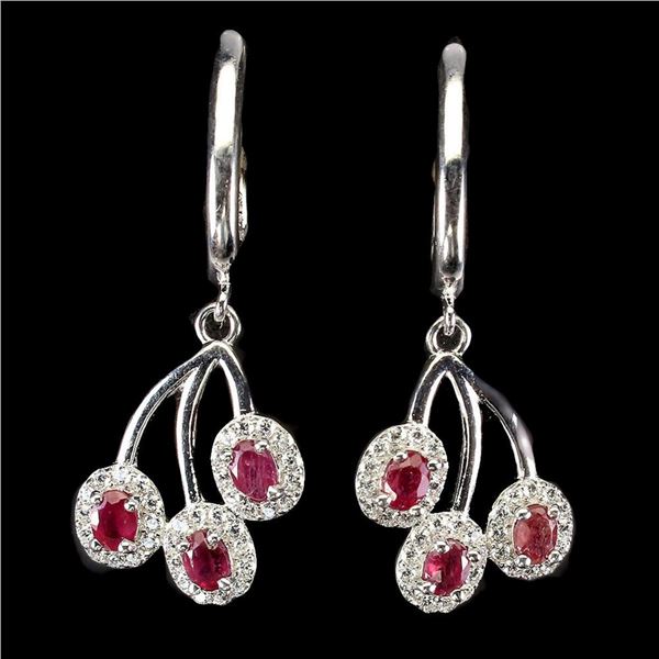 Natural Pigeon Blood Red Ruby Earrings