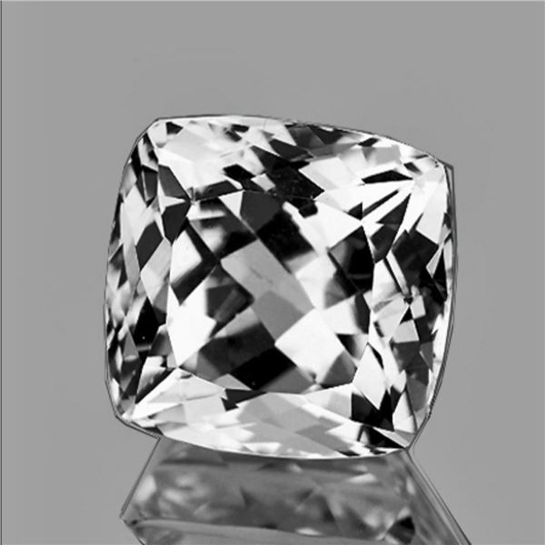 Natural Cushion White Topaz 10.00 MM - {Flawless-VVS1}