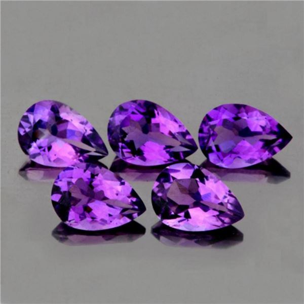 Purple Pear Amethyst 10 x 7 MM (4 Pcs) - VVS