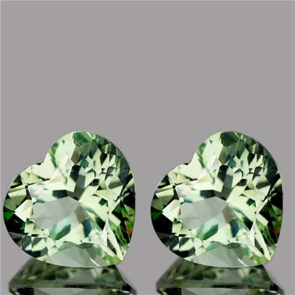 Natural Green Amethyst Pair  [Flawless-VVS]