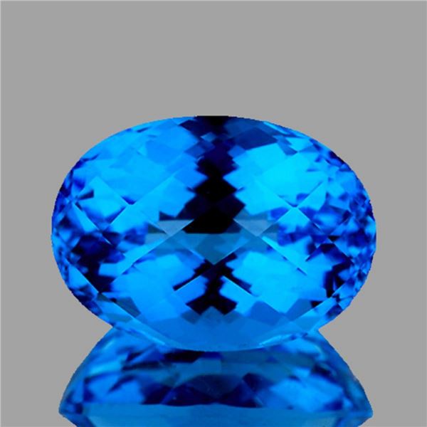 Natural Intense Swiss Blue Topaz 15 MM [Flawless-VVS]