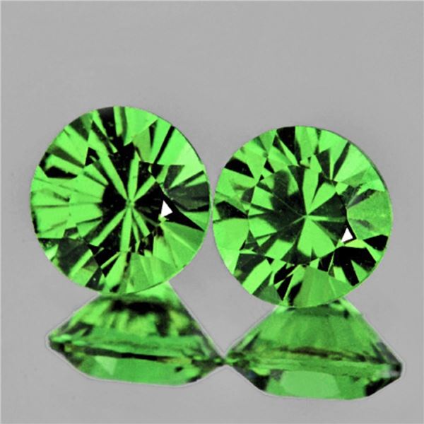 Natural Chrome Green Tsavorite Garnet Pair (Flawless-VVS)