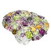 Image 2 : Natural Peridot Citrine Rhodolite Garnet Ring