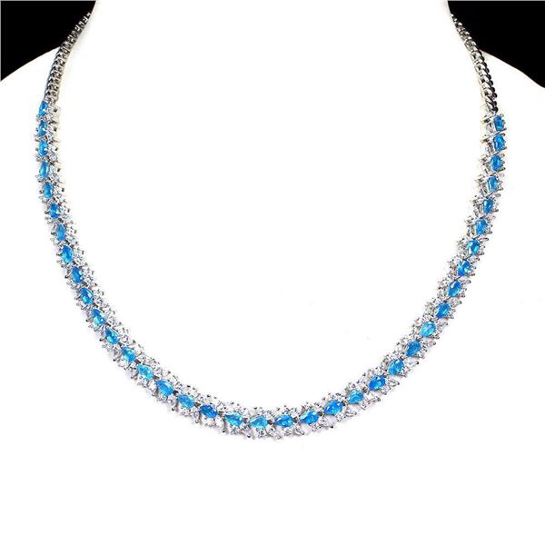 Natural Paraiba Neon Blue  Apatite Necklace