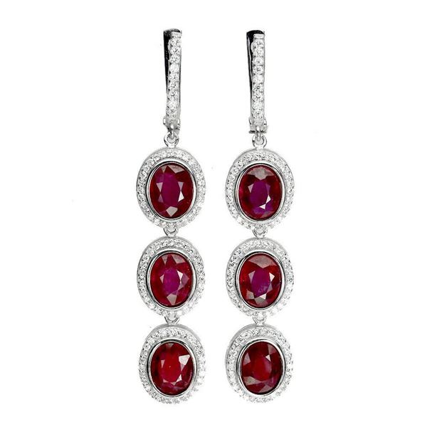 Natural Red Ruby Earrings