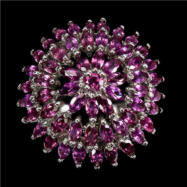 Natural Unheated Rhodolite Garnet Ring