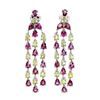 Image 1 : Natural Rhodolite Garnet Peridot Earrings
