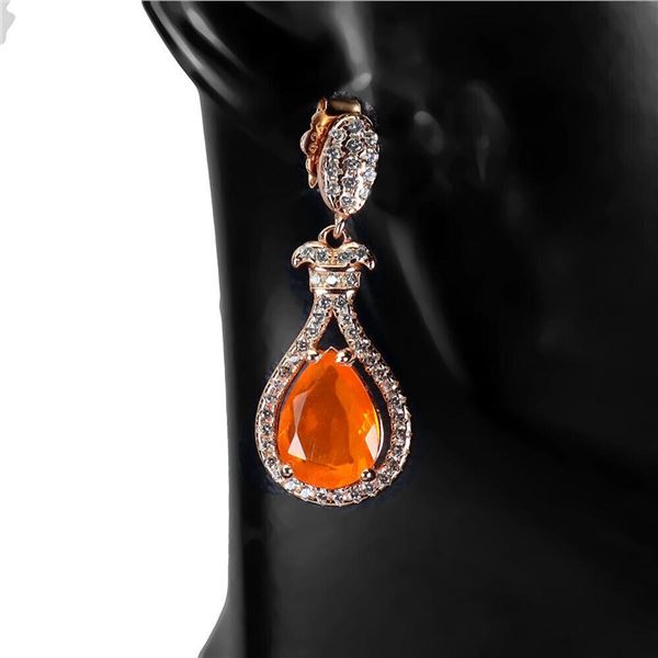 Natural Ethiopian Orange Opal Earrings