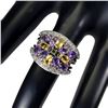 Image 1 : Natural Yellow Citrine & Amethyst  Ring
