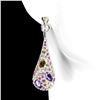 Image 2 : Natural Amethyst  Citrine & Sapphire Earring