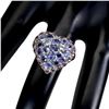 Image 3 : Natural Heart Tanzanite & Rhodolite Garnet Ring