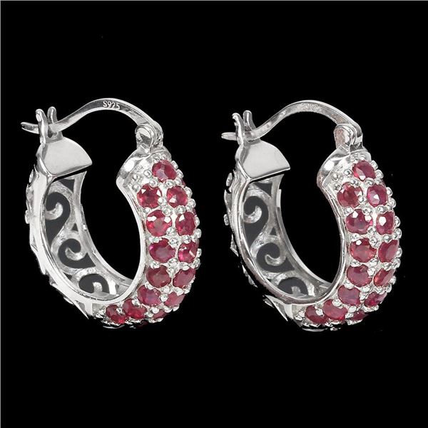 Natural Red Ruby Earrings