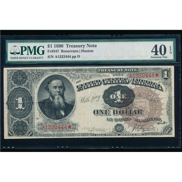 1890 $1 Treasury Note PMG 40EPQ