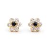 Image 1 : Plated 18KT Yellow Gold 0.32cts Sapphires and Diamond Earrings