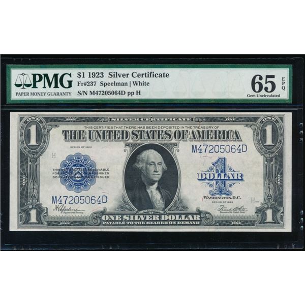 1923 $1 Silver Certificate PMG 65EPQ