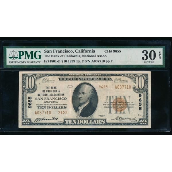 1929 $10 San Francisco CA National PMG 30EPQ