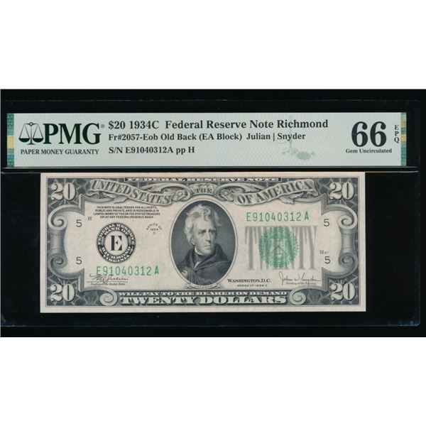 1934C $20 Richmond FRN PMG 66EPQ