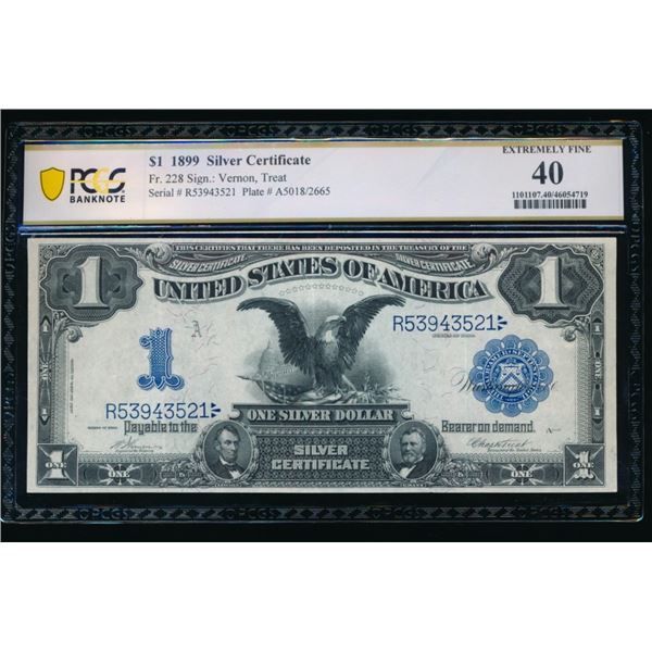 1899 $1 Black Eagle Silver Certificate PCGS 40