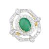 Image 2 : 14KT Yellow Gold 1.55ct Emerald and Diamond Ring