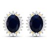 Image 1 : 14KT Yellow Gold 2.60ctw Blue Sapphire and Diamond Earrings