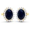 Image 3 : 14KT Yellow Gold 2.60ctw Blue Sapphire and Diamond Earrings