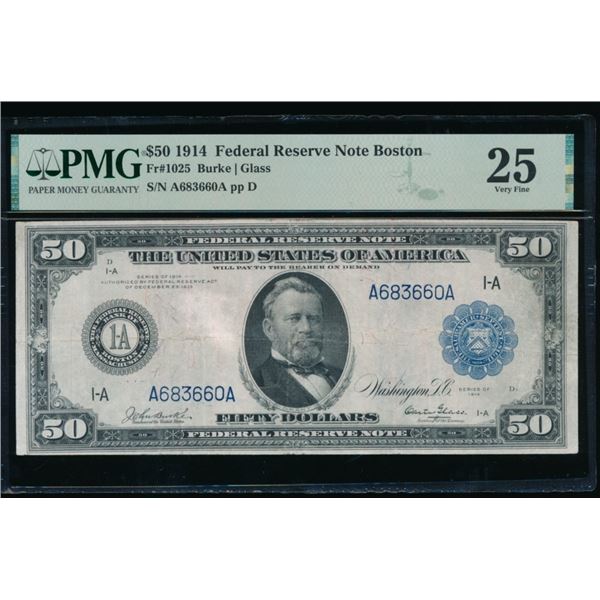 1914 $50 Boston FRN PMG 50