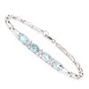 Image 1 : Plated Rhodium 2.80ctw Blue Topaz and Diamond Bracelet