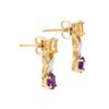 Image 2 : Plated 18KT Yellow Gold 1.62cts Amethyst Citrine and Diamond Earrings