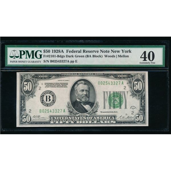 1928A $50 New York FRN PMG 40