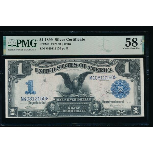1899 $1 Black Eagle Silver Certificate PMG 58EPQ