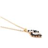 Image 2 : Plated 18KT Yellow Gold 1.50ctw Black Sapphire and Diamond Pendant with Chain