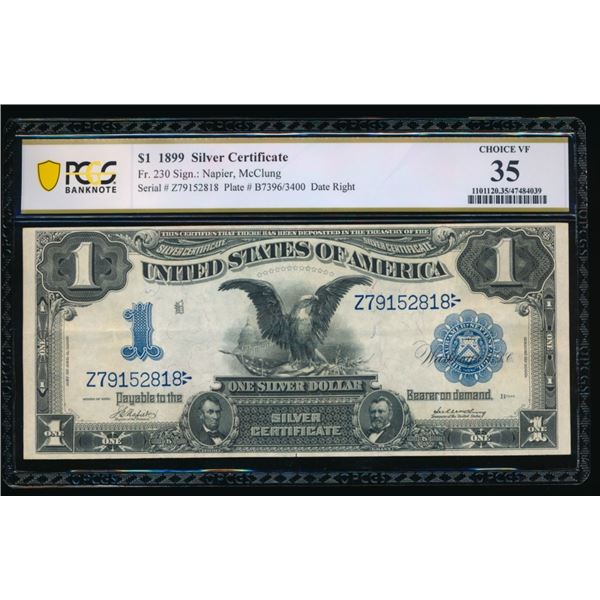 1899 $1 Black Eagle Silver Certificate PCGS 35