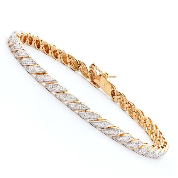 Plated 18KT Yellow Gold Diamond Bracelet