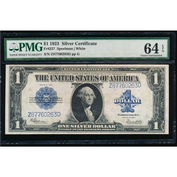 1923 $1 Silver Certificate PMG 64EPQ