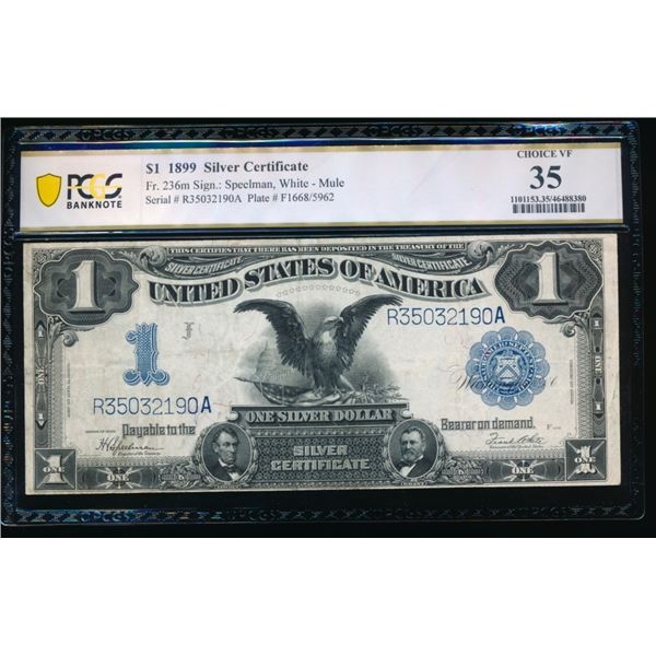 1899 $1 Black Eagle Silver Certificate PCGS 35