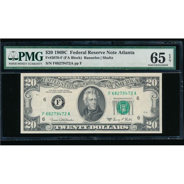 1969C $20 Atlanta FRN PMG 65EPQ
