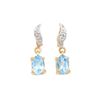 Image 1 : Plated 18KT Yellow Gold 1.12ctw Blue Topaz and Diamond Earrings