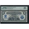Image 1 : 1899 $2 Mini Porthole Silver Certificate PMG 35