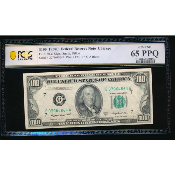 1950C $100 Chicago FRN PCGS 65PPQ