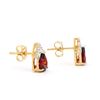 Image 2 : Plated 18KT Yellow Gold 2.12cts Garnet and Diamond Earrings