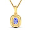 Image 2 : 14KT Yellow Gold 1.09ct Tanzanite and Diamond Pendant with Chain